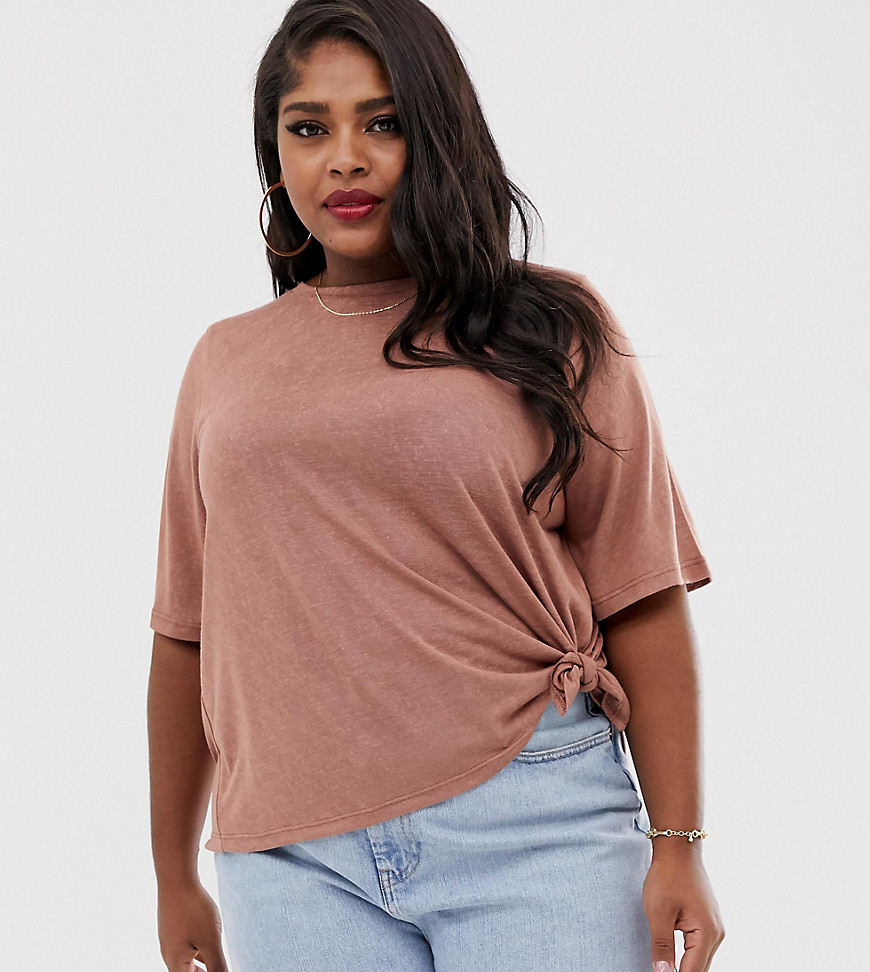 ASOS DESIGN Curve relaxed t-shirt with knot side