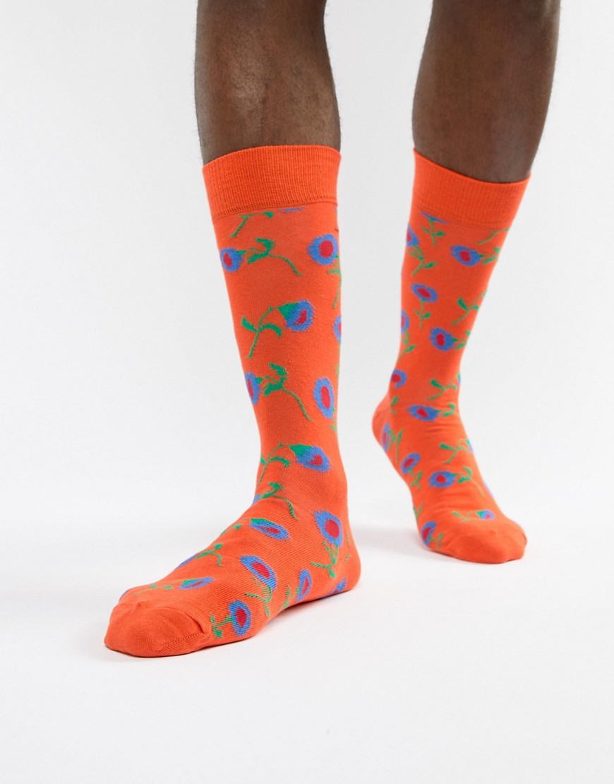 Happy Socks Socks Sunflower Print - Orange