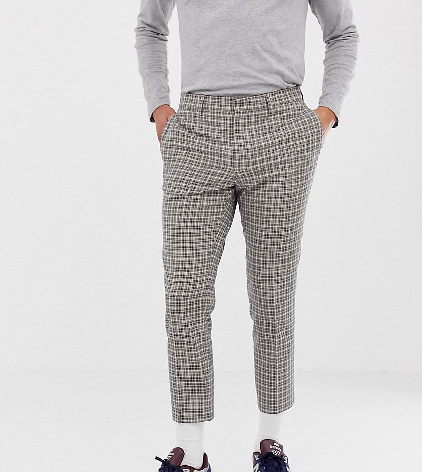Noak skinny cropped smart trouser in tattersall check