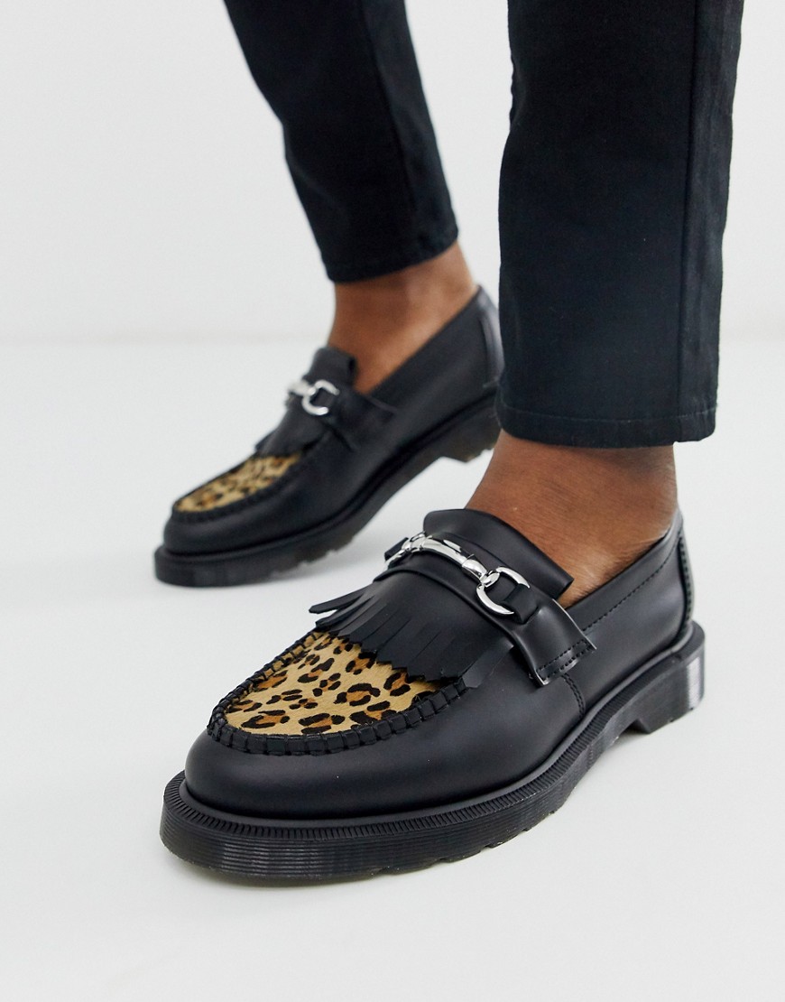 Dr Martens Adrian bar loafers in leopard