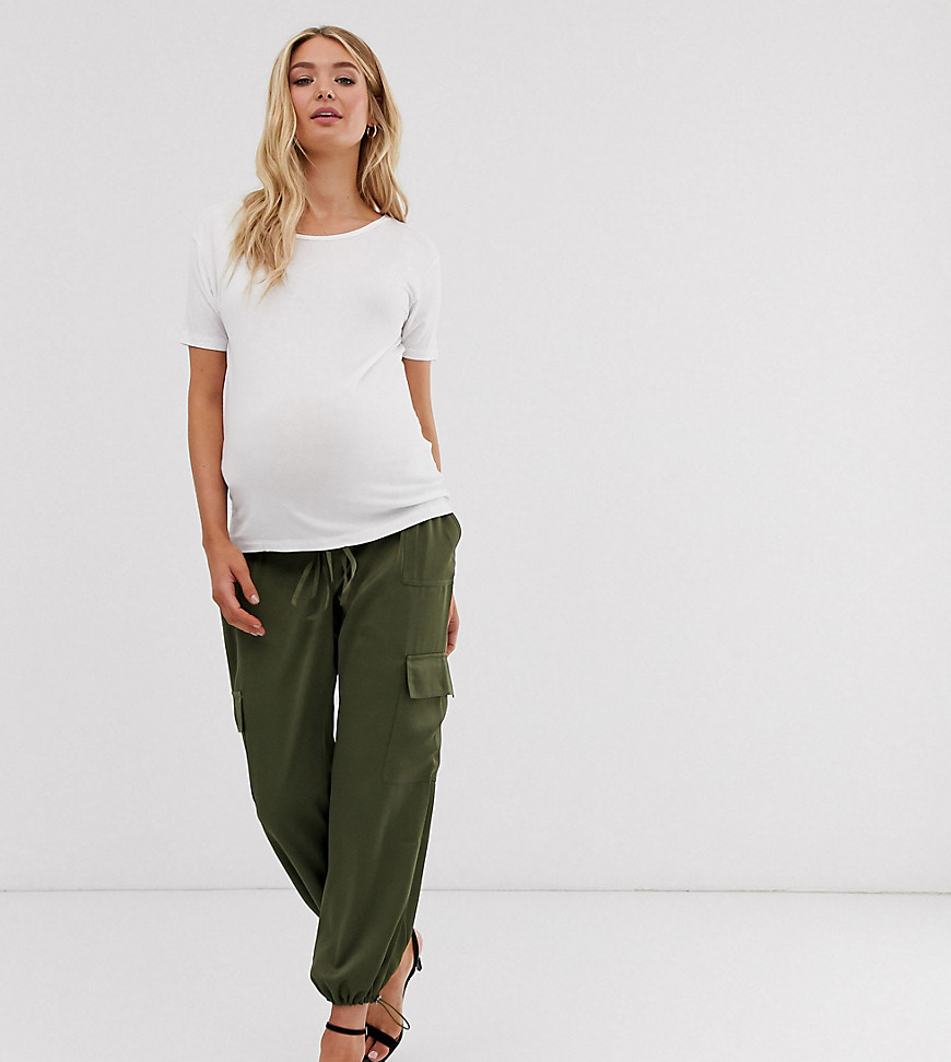 ASOS DESIGN Maternity utility under the bump trousers with pocket detail