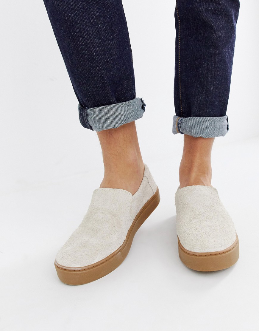 Toms suede trainer in stone