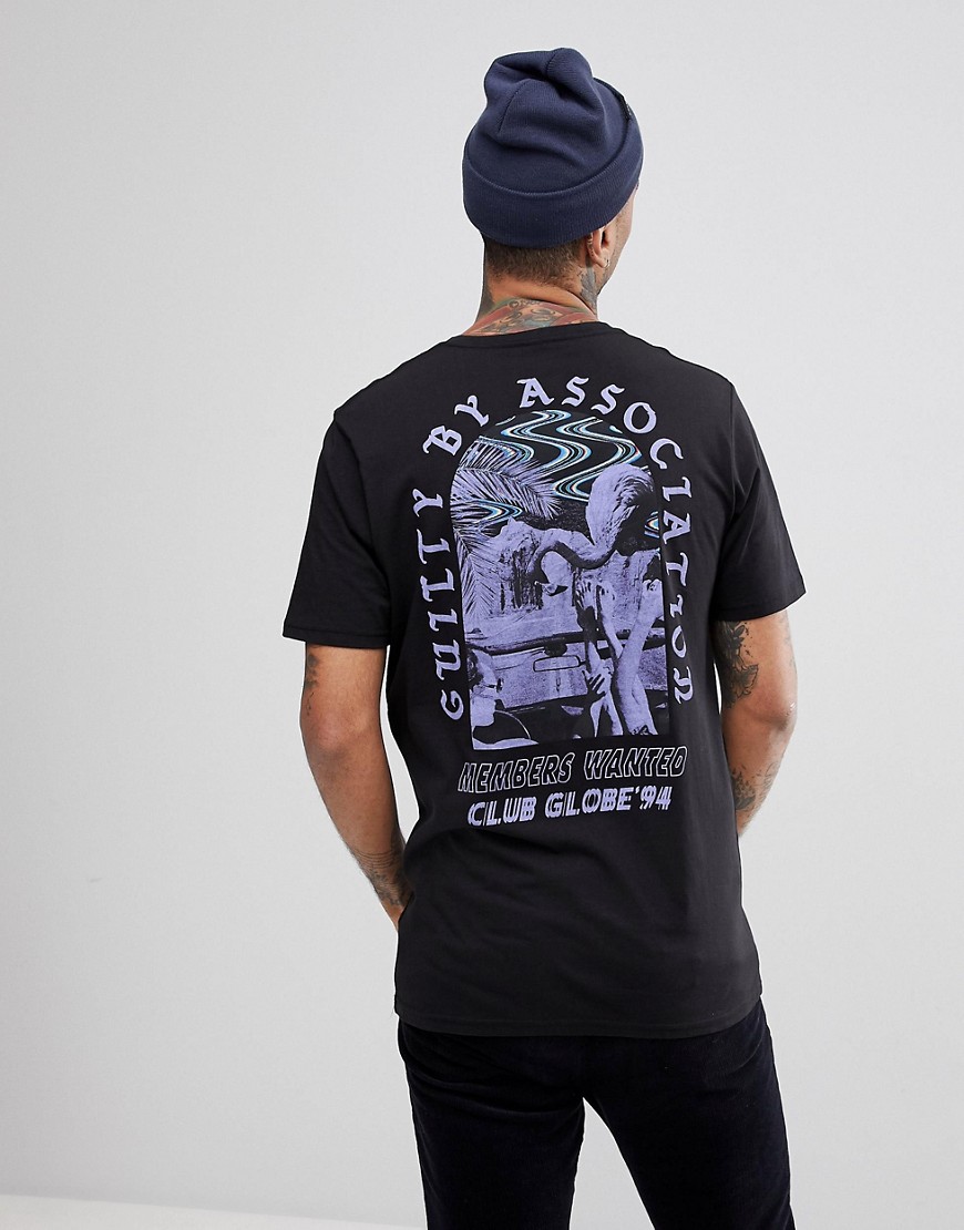 GLOBE T-SHIRT WITH GUILTY BACK PRINT IN BLACK - BLACK,GB01720015 BLK