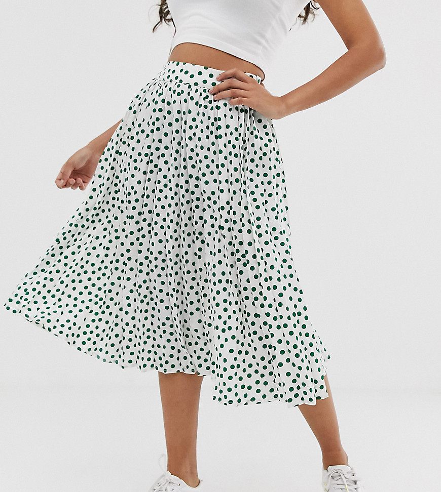 Y.A.S Petite polka dot pleated skirt
