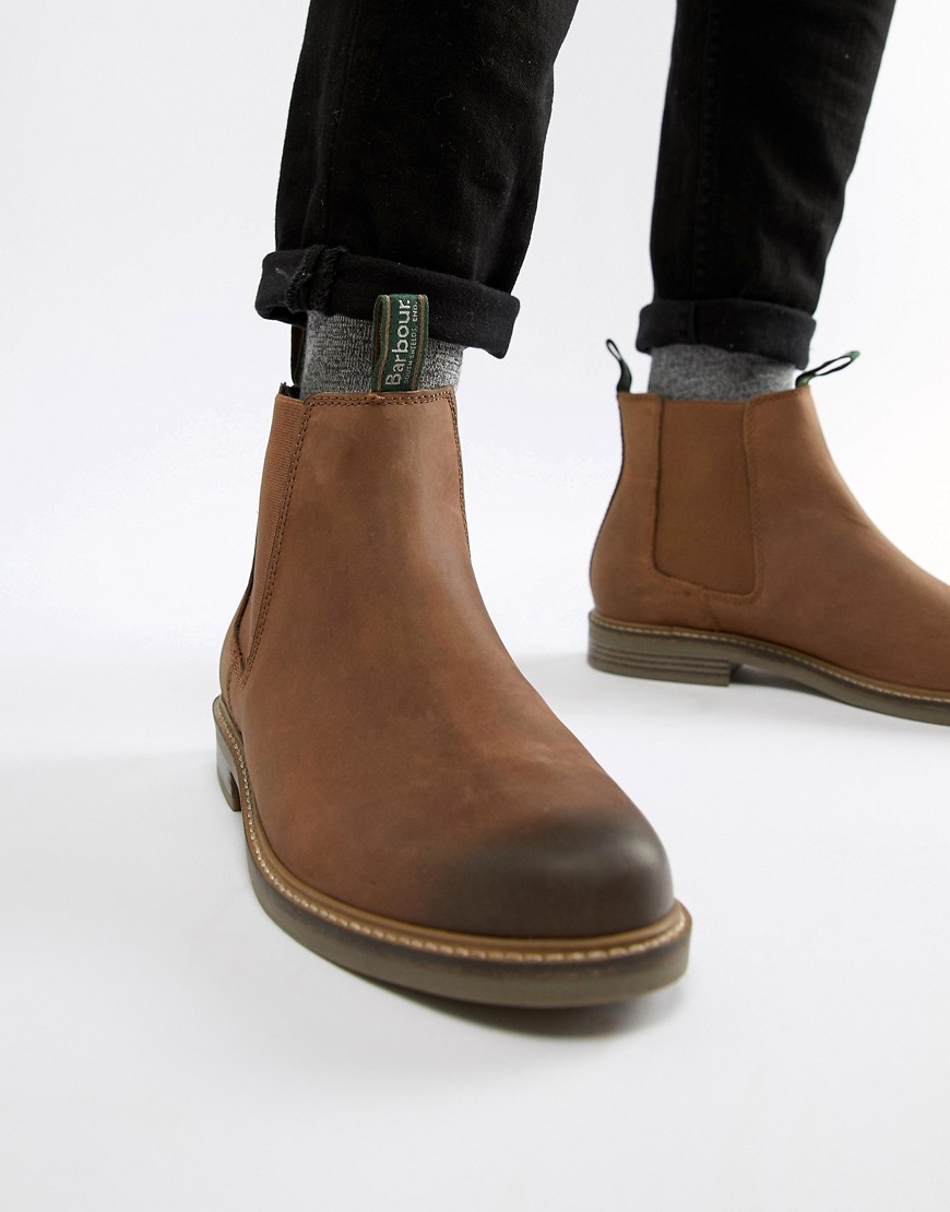 Barbour Farsley leather chelsea boots in brown