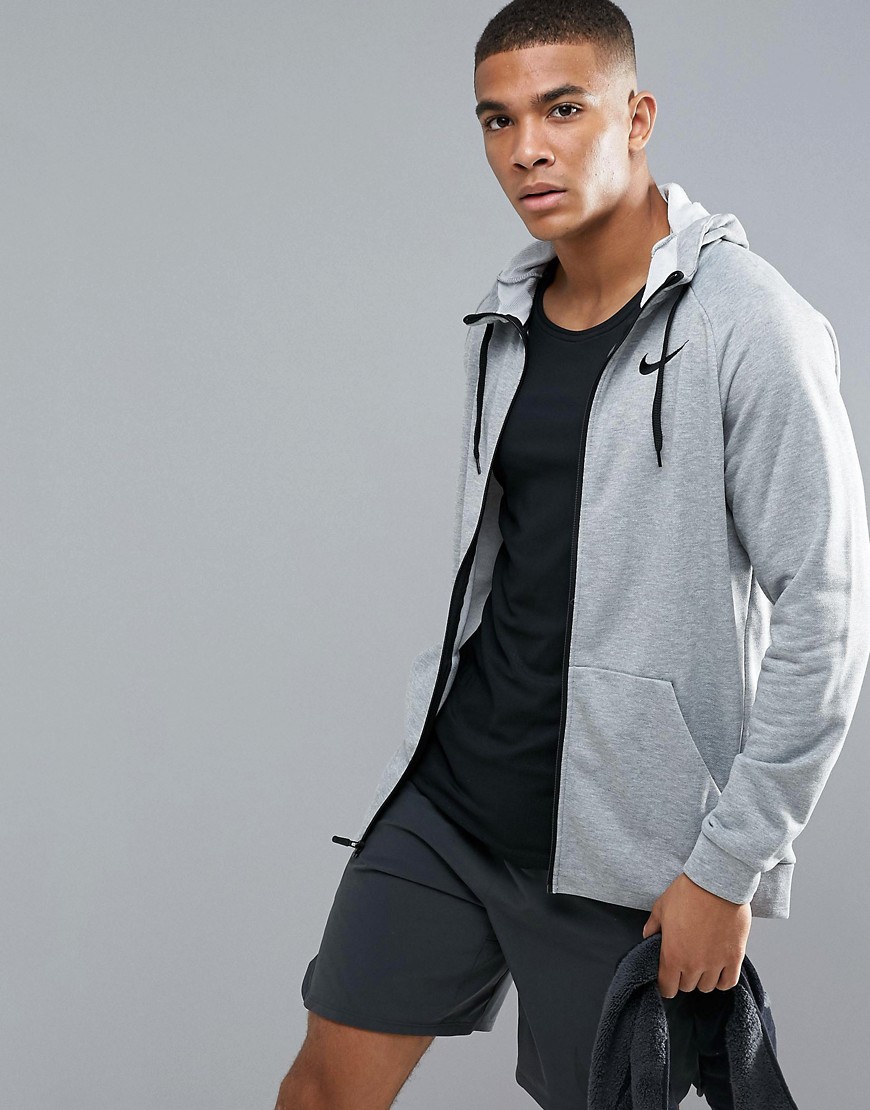 Nike Training Dri-FIT fleece hoodie in grey 860465-063