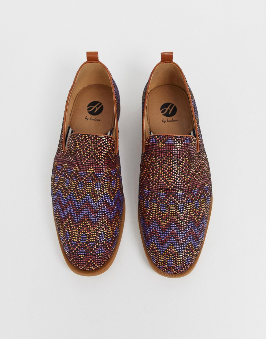 H By Hudson Parker woven summer loafers in tan