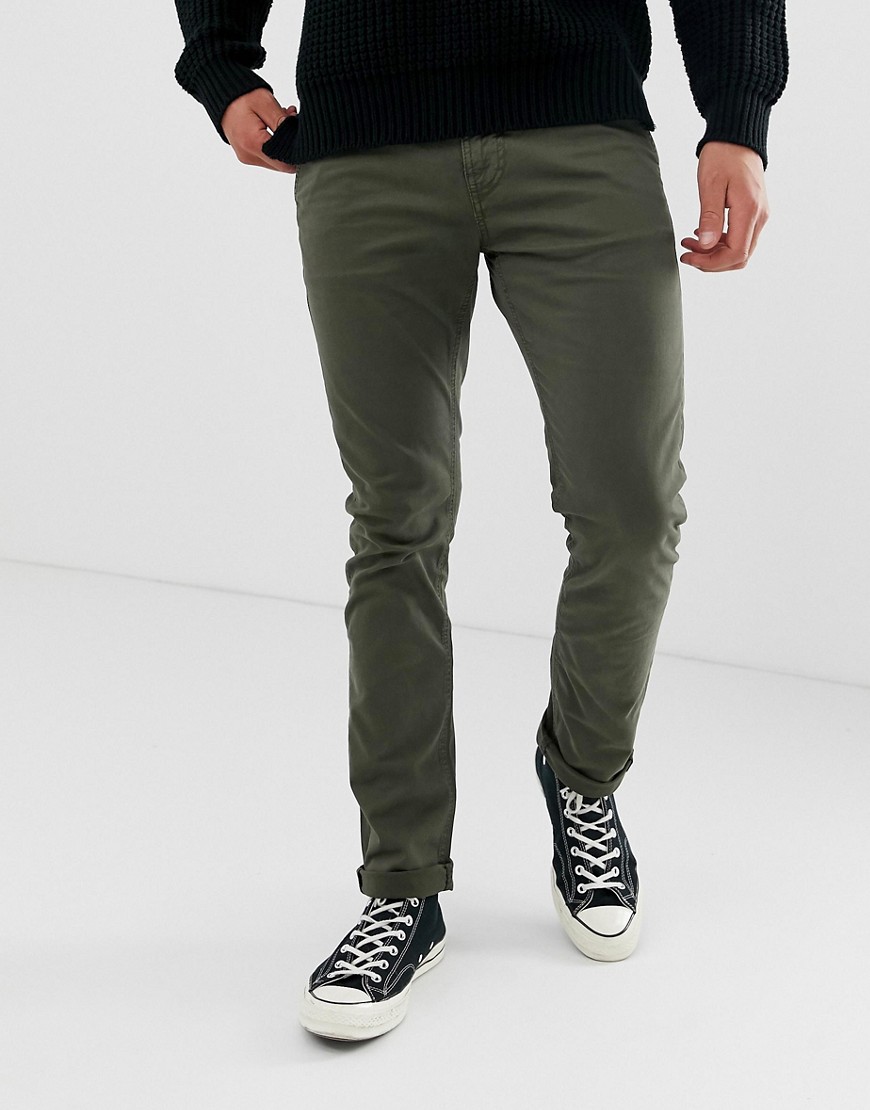 Nudie Jeans Co Slim Adam chino trousers in green