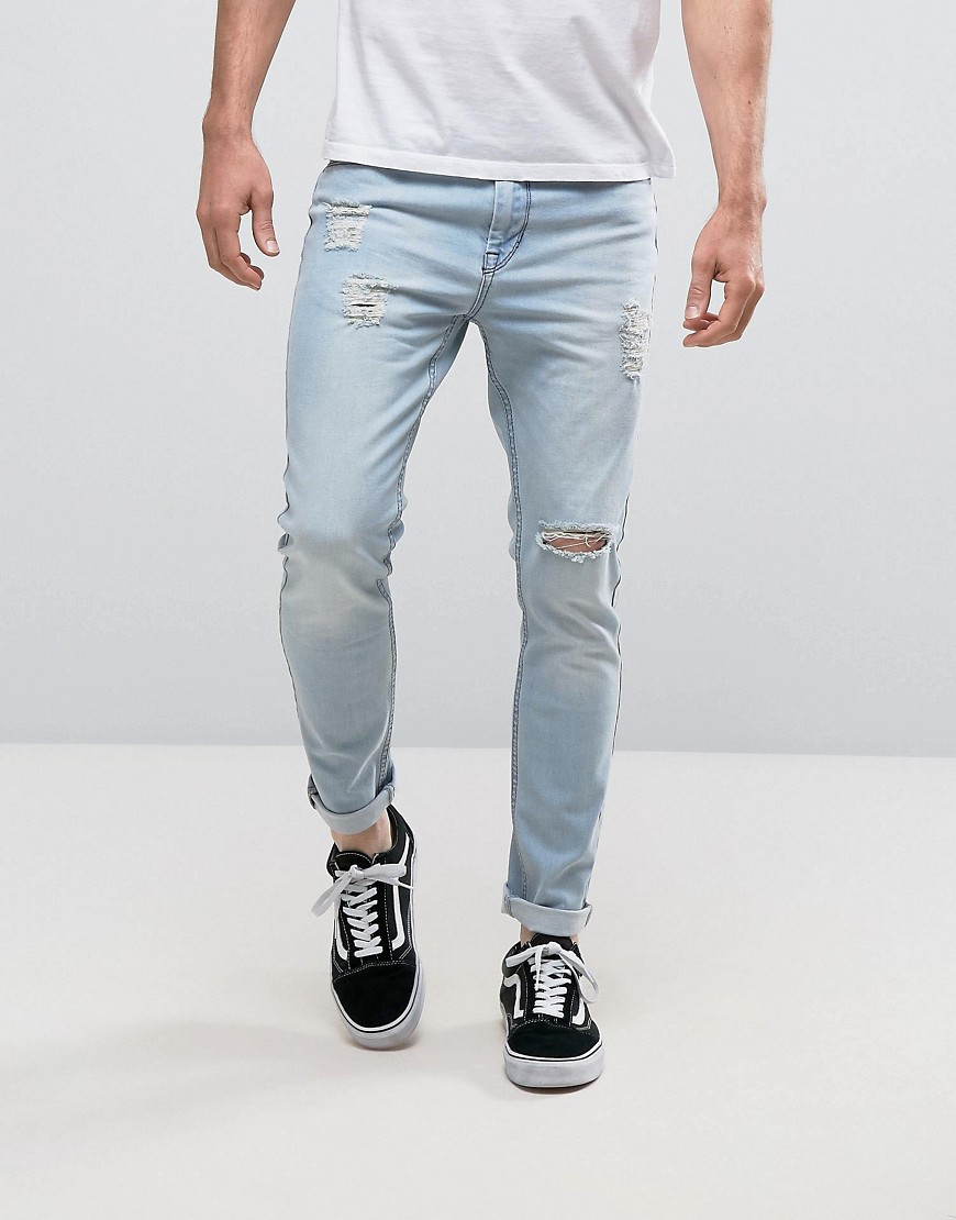 Kubban Skinny Fit Jeans in Light Wash - Blue