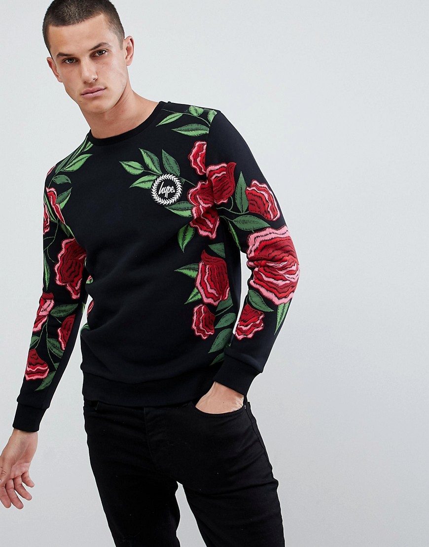 Hype sweatshirt with borderline roses print