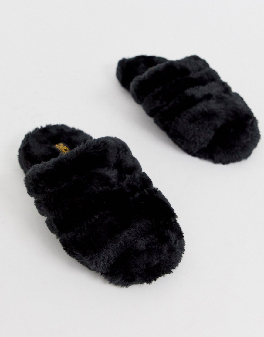 Truffle Collection faux fur slippers