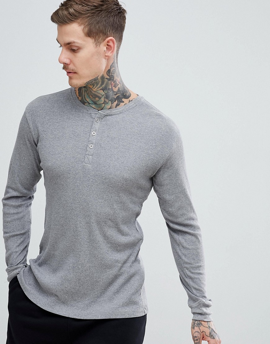 Levis Henley Long Sleeve T-Shirt in Grey