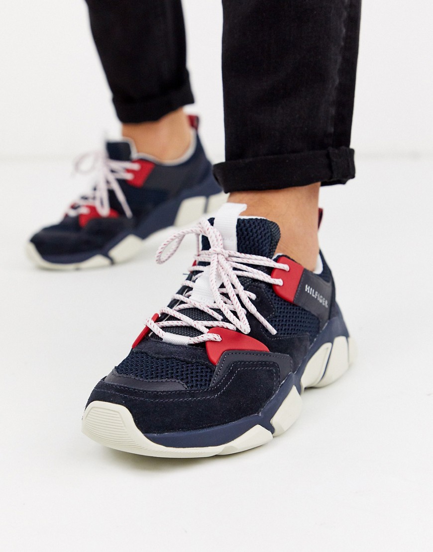 Tommy Hilfiger chunky dad trainers in navy multi