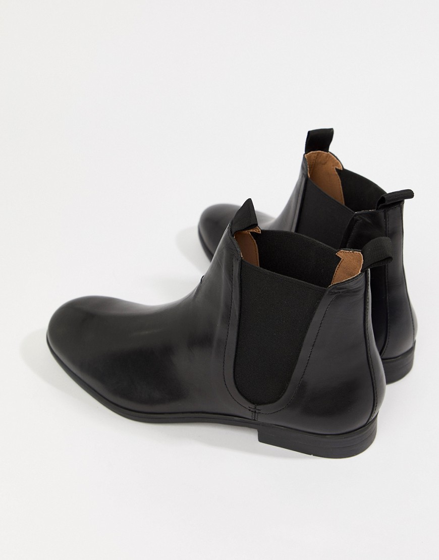H By Hudson Atherston chelsea boots in black leather