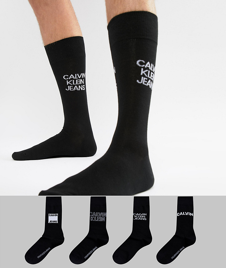 Calvin Klein Jeans Socks 4 Pack Gift Set - Black