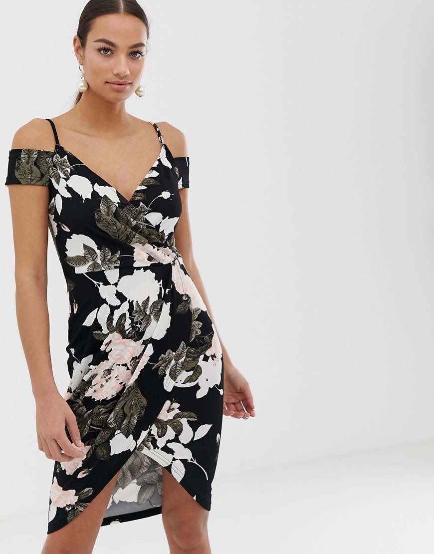 AX Paris floral bardot wrap dress