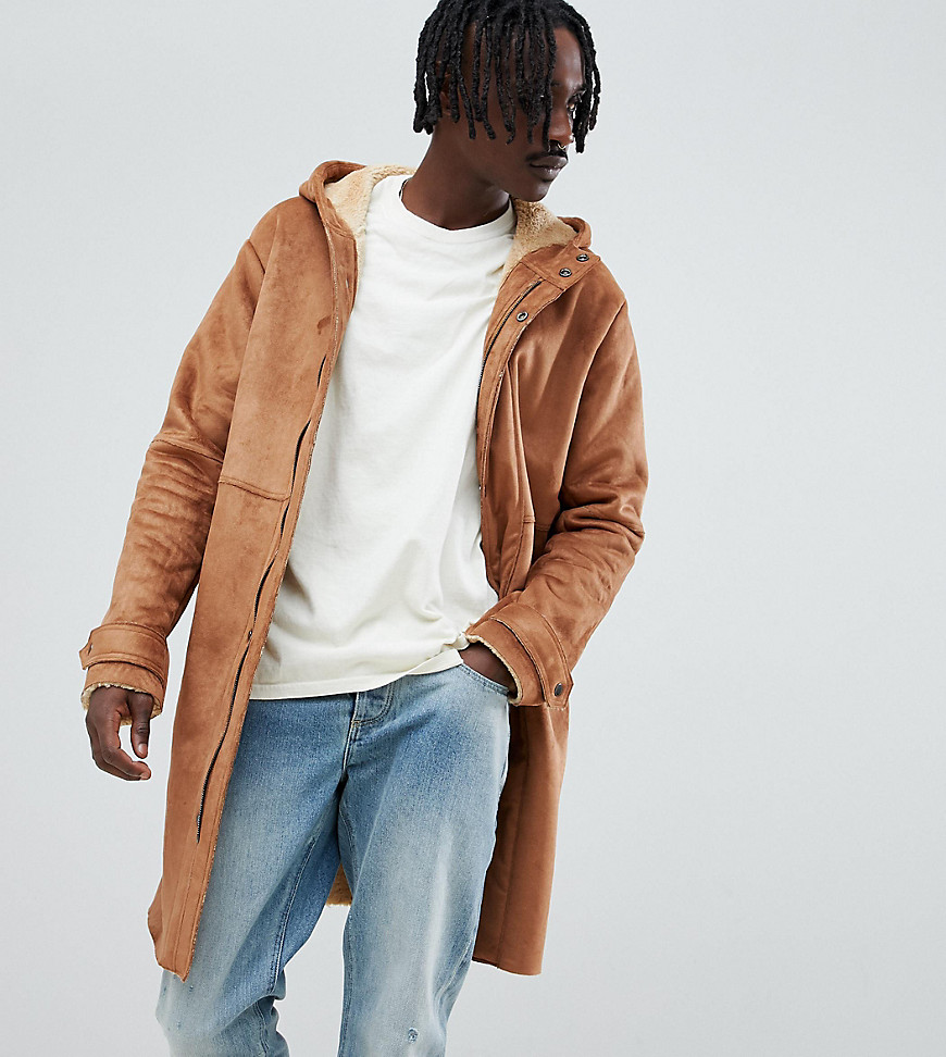The New County longline coat in faux shearling