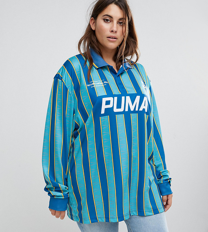 Puma Exclusive To ASOS Plus Football Jersey In Blue - Blue