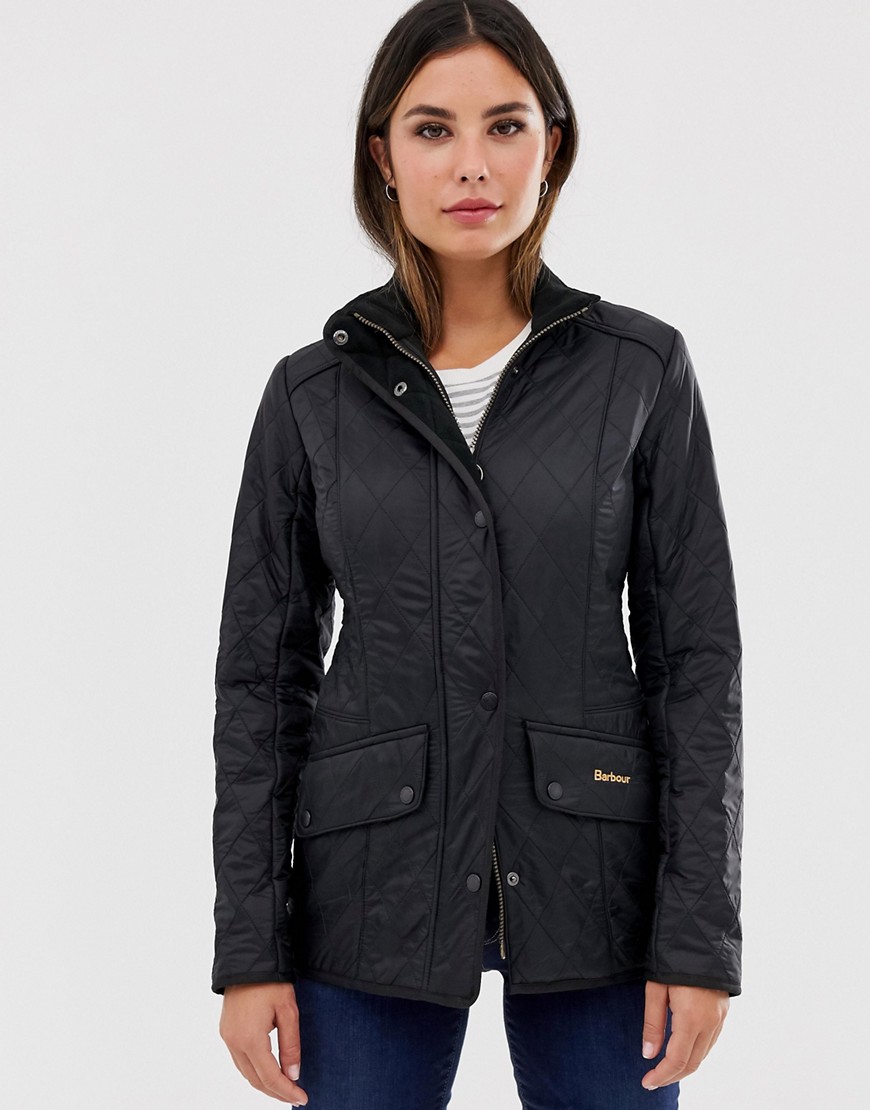 Barbour Cavalry Polarquilt jacket with cord collar in black