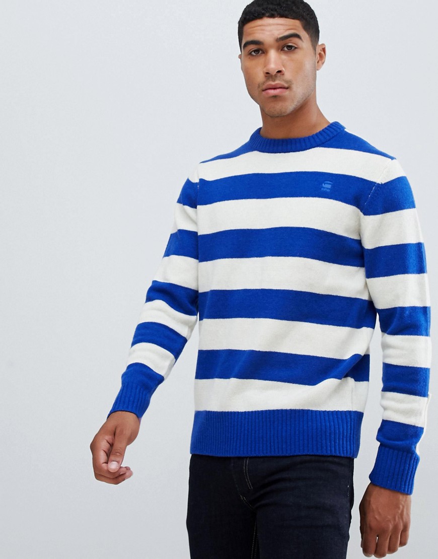 G-Star stripe jumper in blue