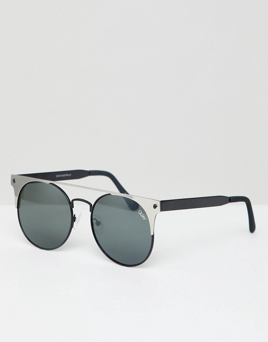 Солнцезащитные очки кошачий глаз с планкой Quay Australia - Черный 