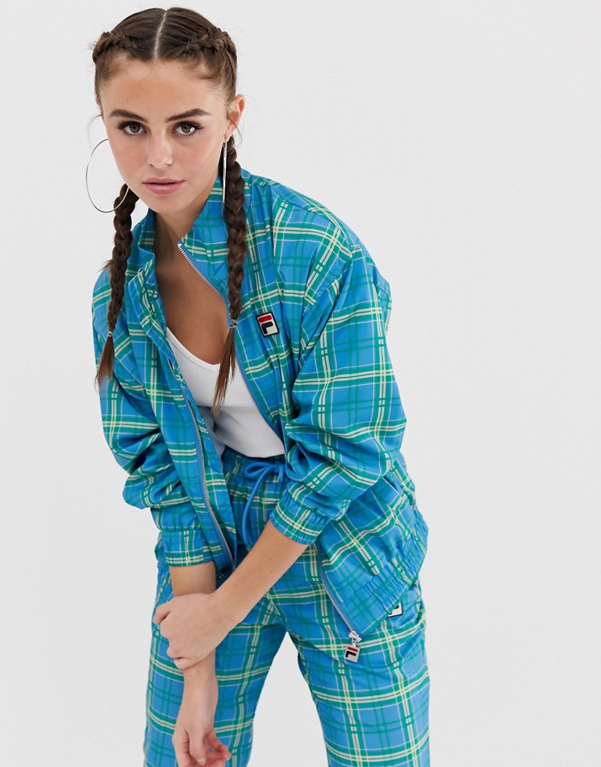 Fila tracksuit jacket in check co-ord