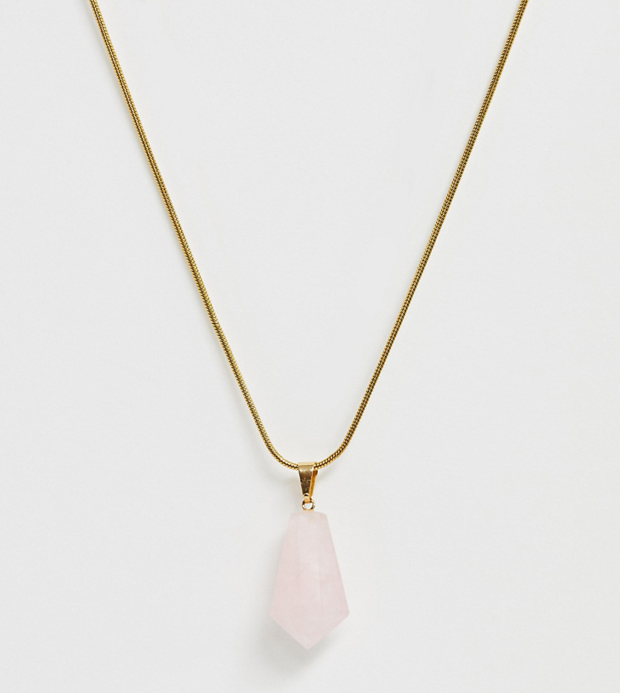 Aura Crystals by Calum Best rose quartz crystal of unconditional love necklace