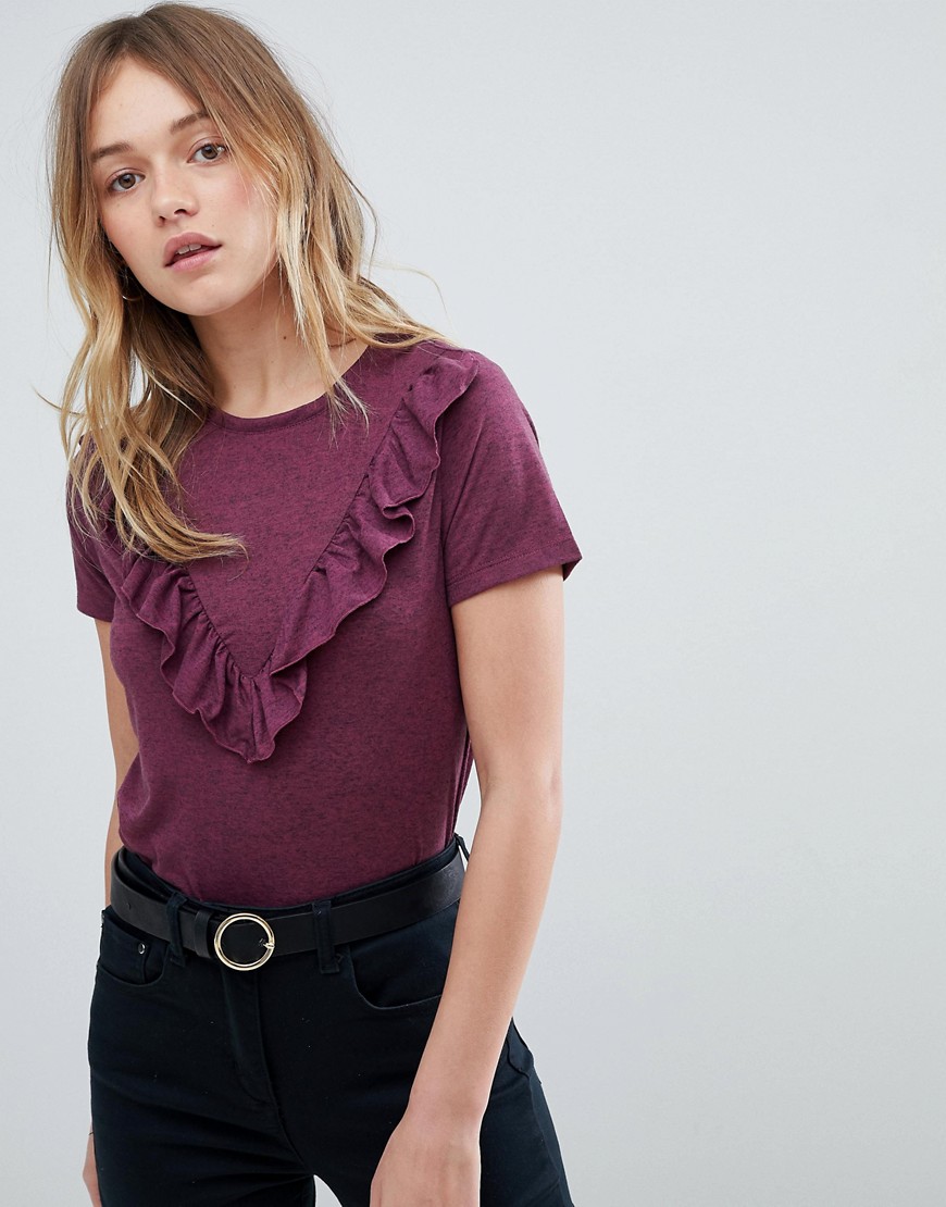 Soaked In Luxury Ruffle Panel T-Shirt