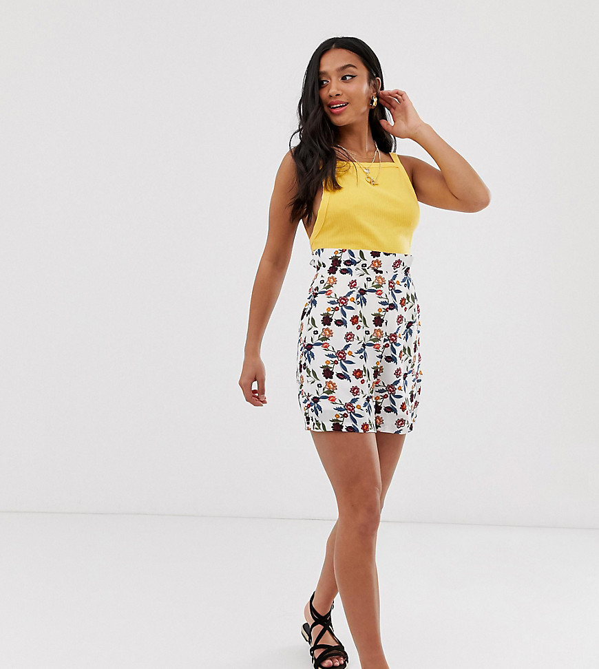 Fashion Union Petite High Waisted Shorts In Floral Print