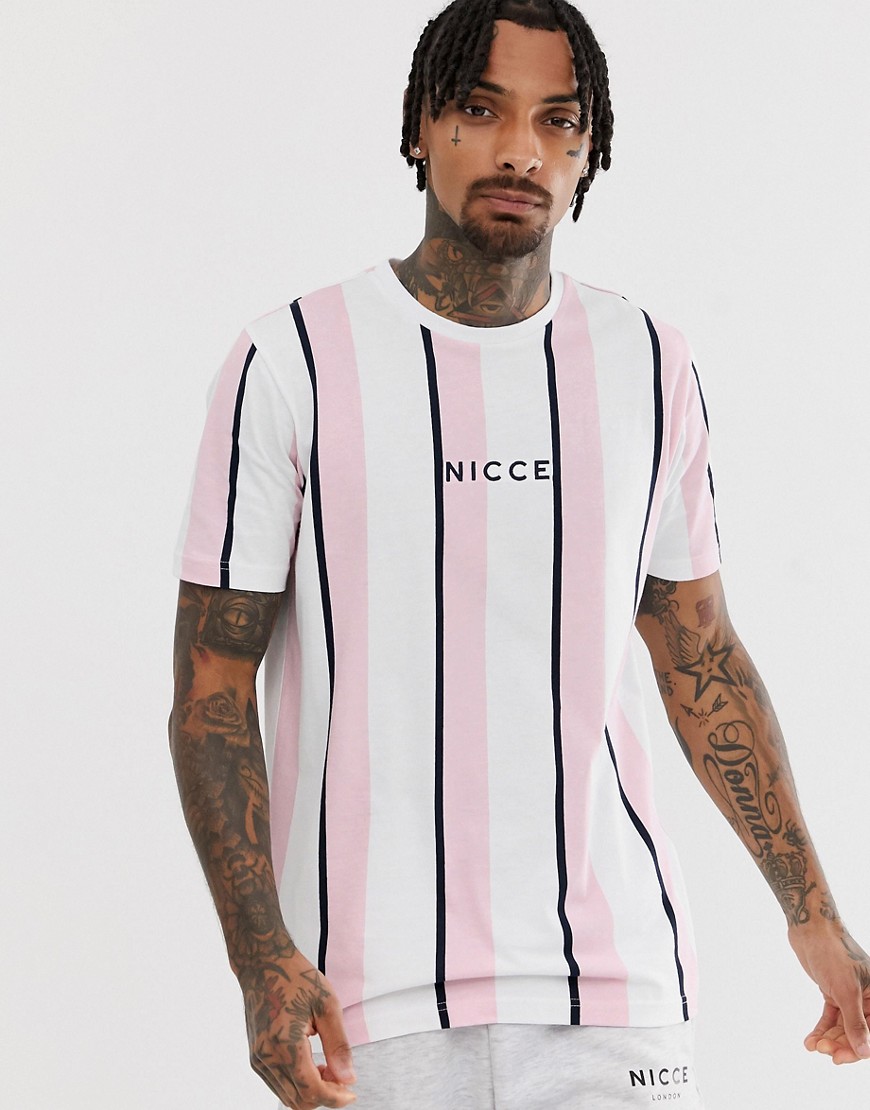 Nicce stripe t-shirt in pink