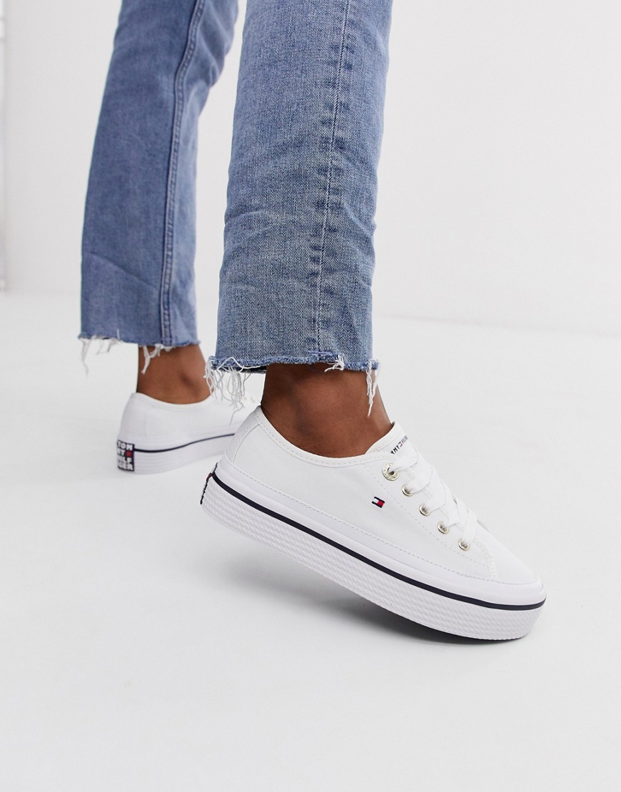 Tommy Jeans canvas logo flatform trainers