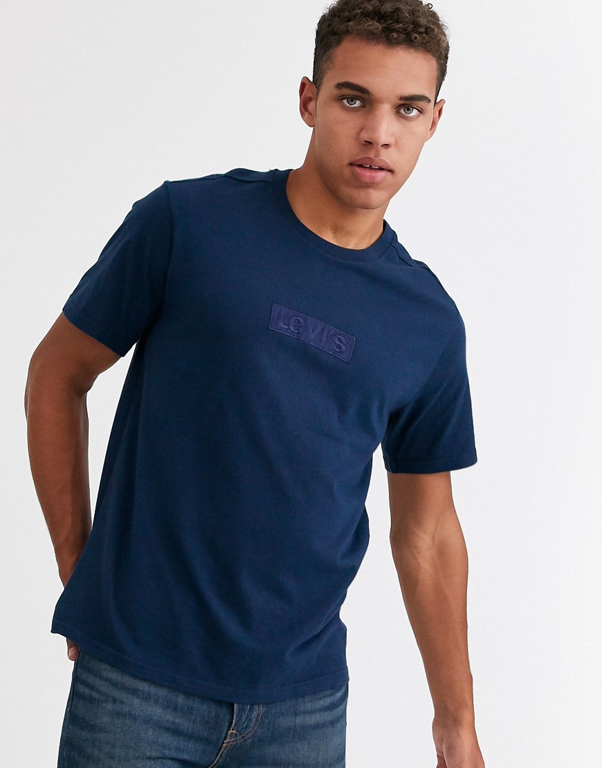 Levi's embroidered tonal babytab logo relaxed fit t-shirt in dress blues