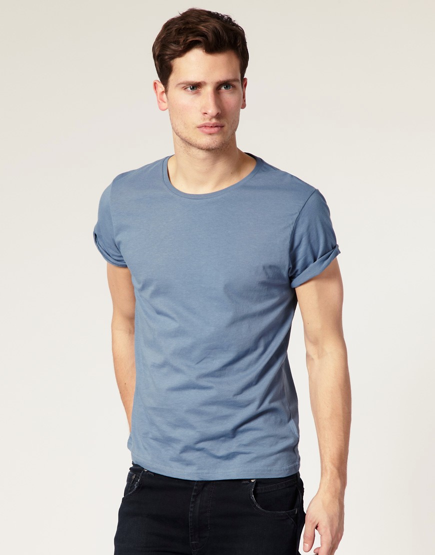 ASOS | ASOS Crew Neck T-Shirt With Roll Up Sleeves at ASOS