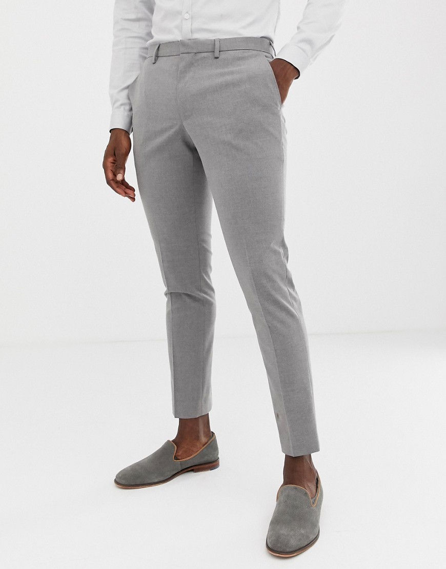 Burton Menswear skinny fit suit trousers in light grey