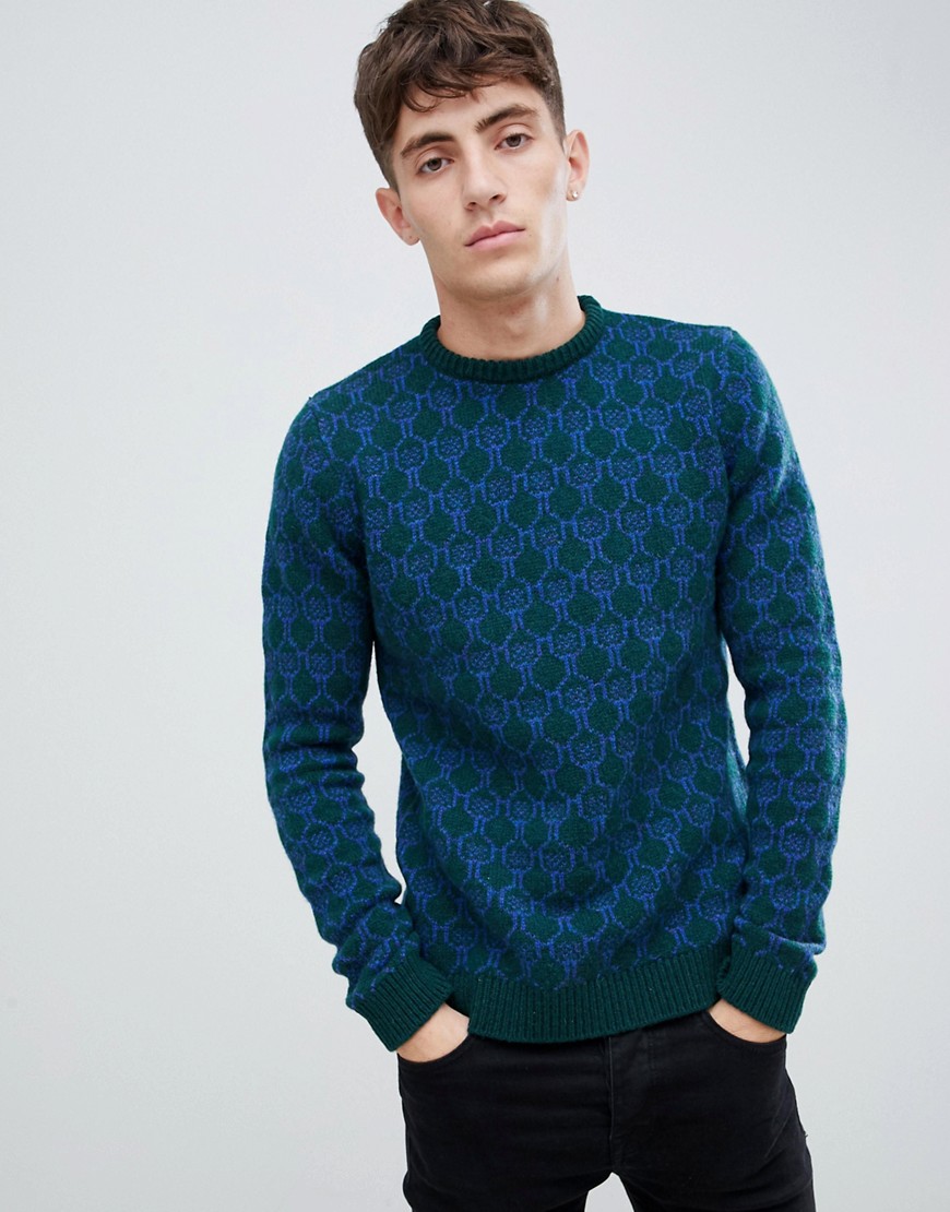 United Colors Of Benetton 100% wool jumper with geometric design