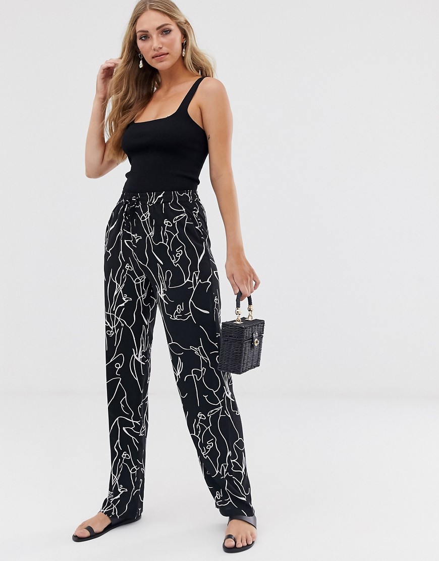 Vila abstract print trousers
