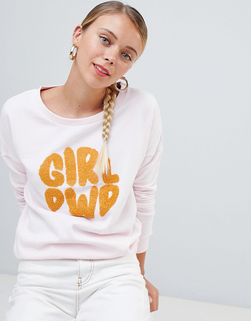 Only Terry girl power print sweatshirt