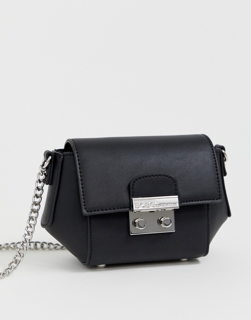 BCBGeneration lock detail cross body bag with chain strap