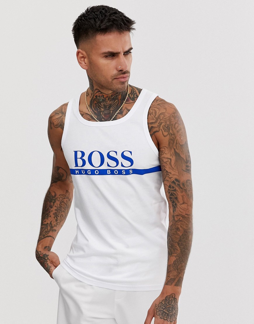 BOSS bodywear logo vest in white