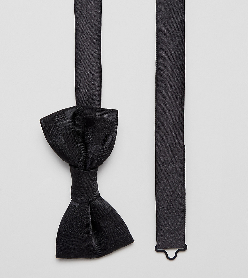 Heart & Dagger bow tie in satin - Black