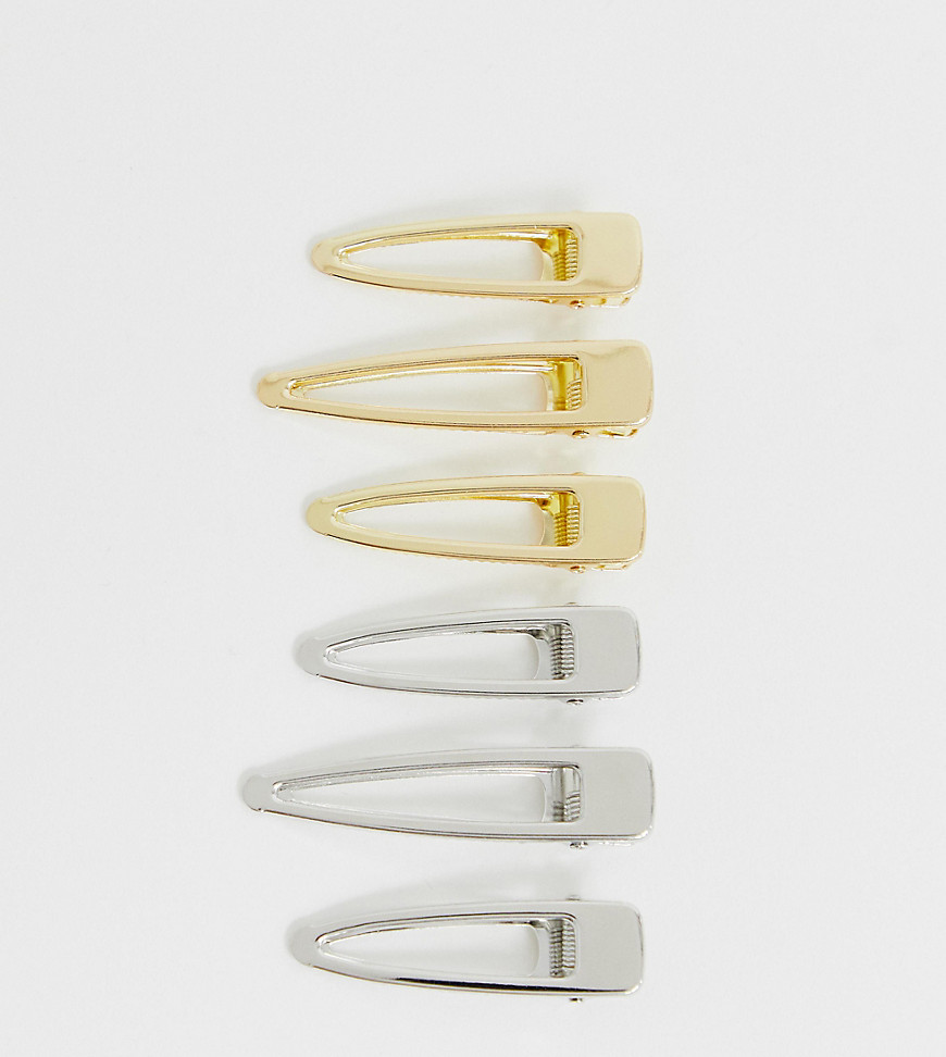 Liars & Lovers Exclusive gold & silver snap hair clips - 6 pack