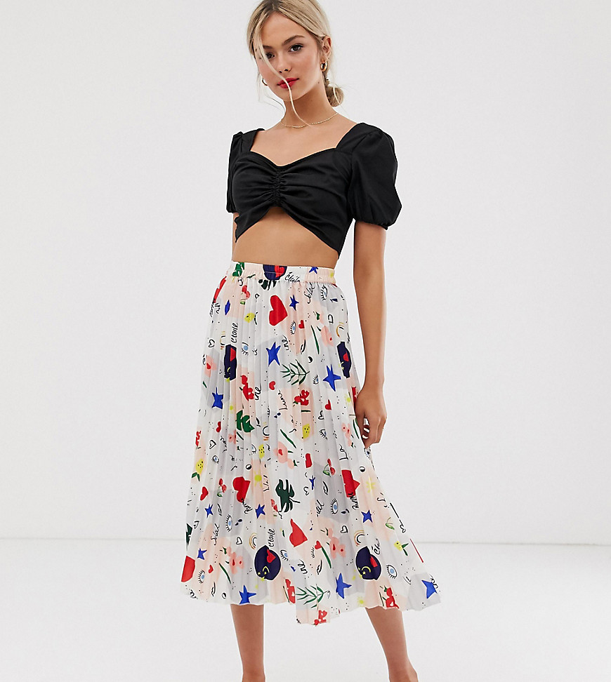 Lily & Lionel exclusive pleated midaxi skirt in daydream