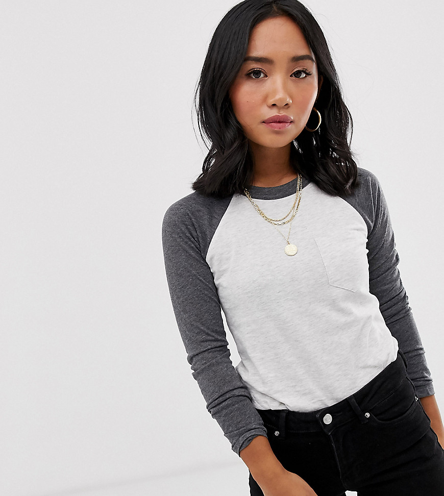 Brave Soul Petite raglan t-shirt with contrast sleeves
