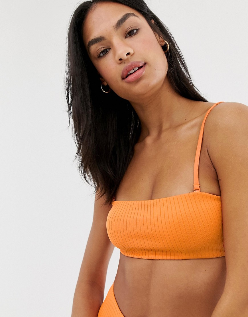 Weekday bandeau bikini top in orange