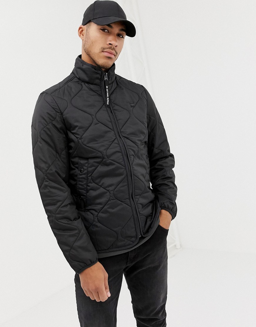 G-Star Edla ripstop quilted jacket in black