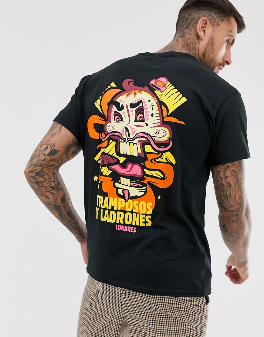 Cheats & Thieves skull back print t-shirt in oversized fit