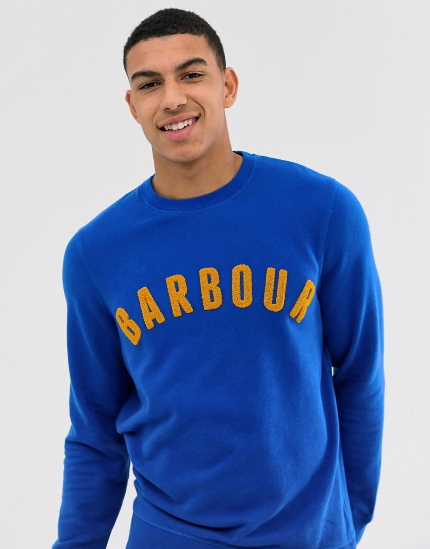 Barbour Prep logo crew neck sweat in blue