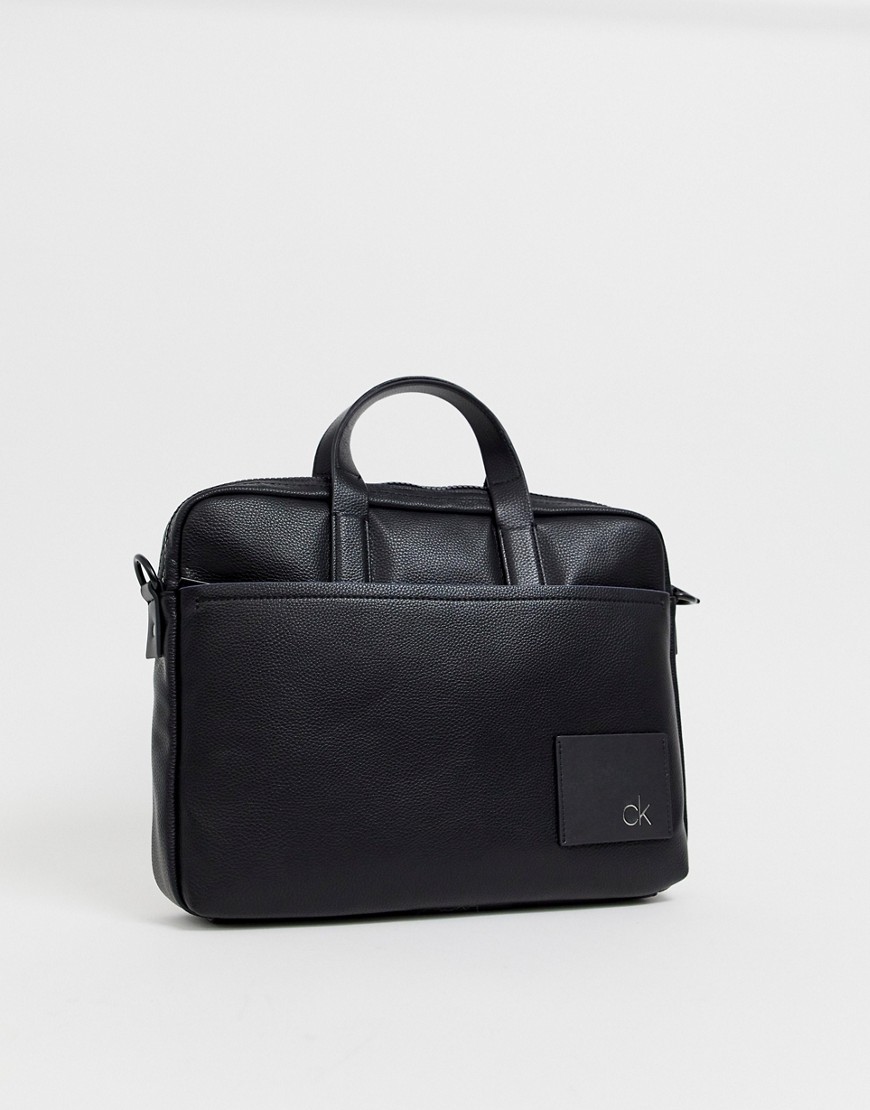 Calvin Klein CK Direct logo laptop bag in black