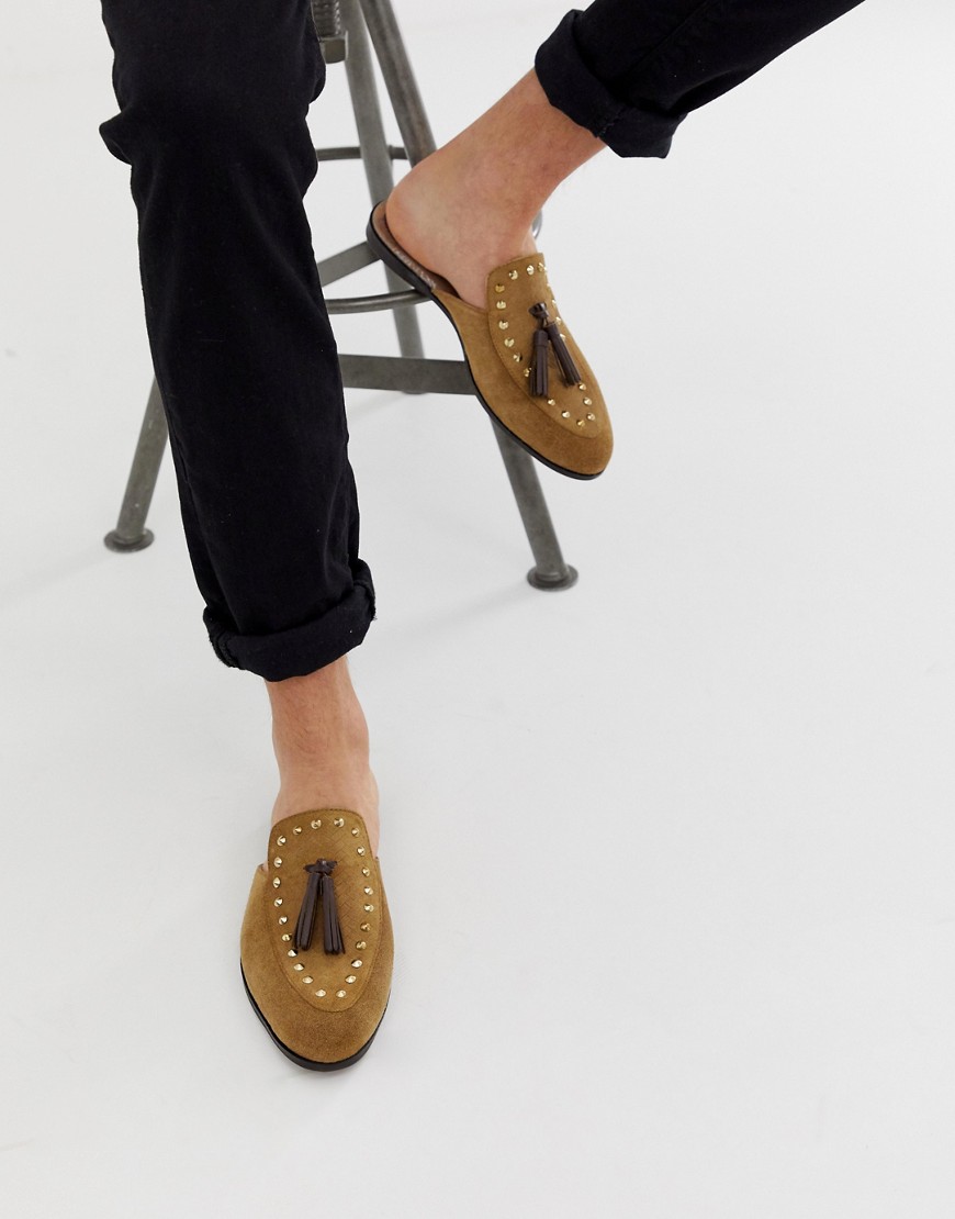 House Of Hounds Helios slip on loafers in beige suede