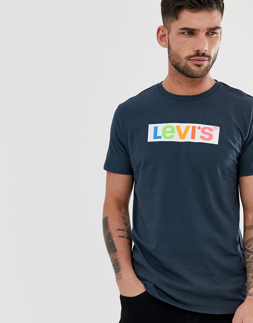 Levi's boxtab multi logo t-shirt in navy